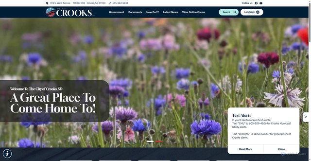 Security scan screenshot of https://www.crookssd.gov/