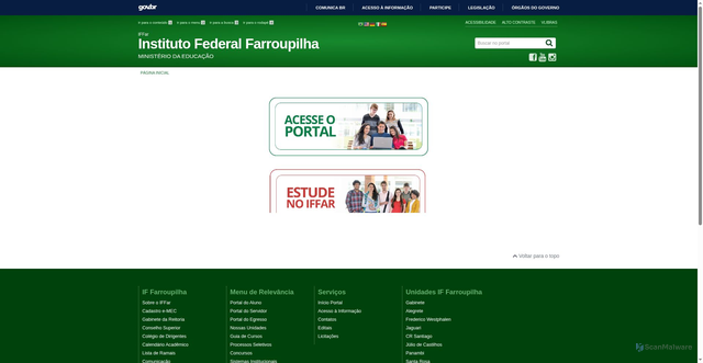 Security scan screenshot of https://www.iffarroupilha.edu.br/