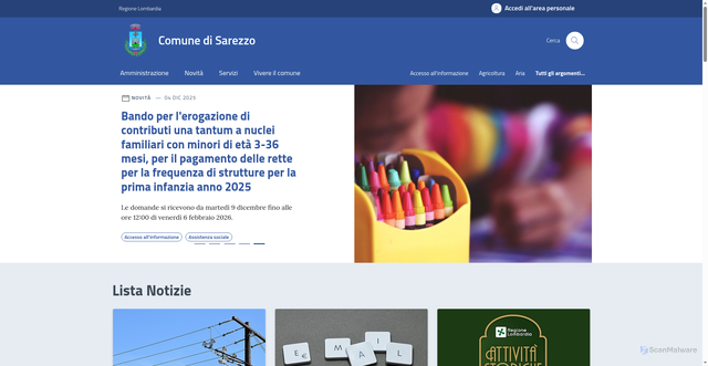 Security scan screenshot of https://comune.sarezzo.bs.it/