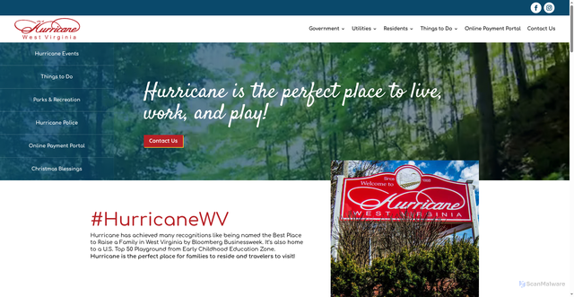 Security scan screenshot of https://hurricanewv.com/