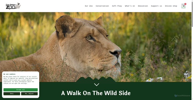 Security scan screenshot of https://fivesisterszoo.co.uk/