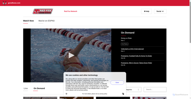 Security scan screenshot of https://goredfoxes.com/watch/?Archive=5831&type=Archive