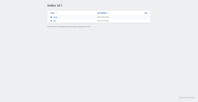 Security scan screenshot of https://apple.medinapp.ma/?SD