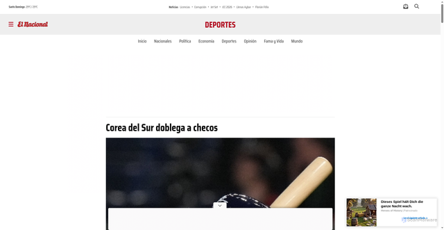 Security scan screenshot of https://elnacional.com.do/deportes/corea-del-sur-doblega-a-checos_545796.html