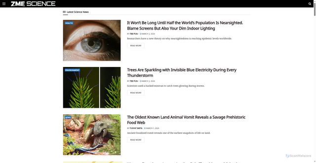 Security scan screenshot of https://zmescience.com