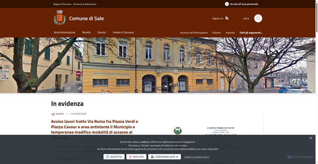 Security scan screenshot of https://www.comune.sale.al.it