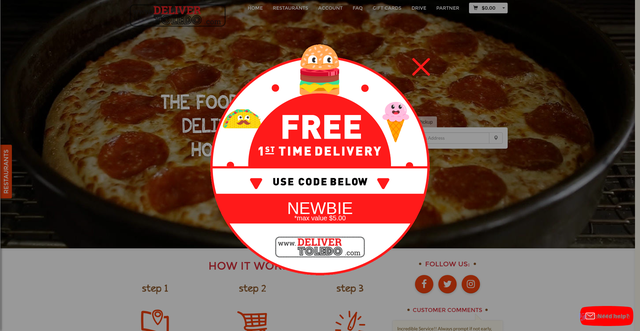 Security scan screenshot of https://food.delivertoledo.com/