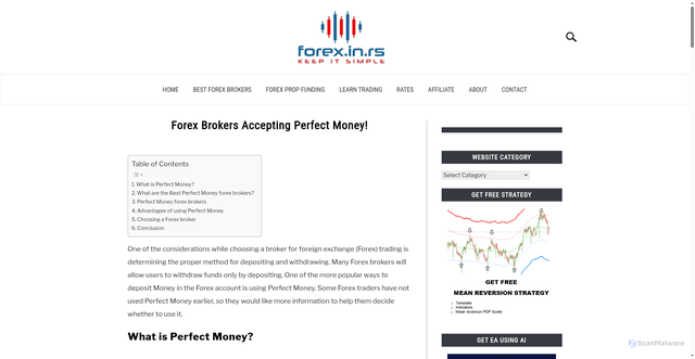 Security scan screenshot of https://www.forex.in.rs/what-is-forex-factory/