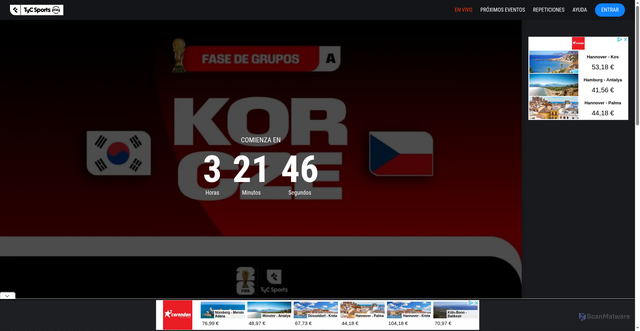 Security scan screenshot of https://play.tycsports.com/mundial/corea-del-sur-vs-republica-checa-copa-mundial-de-la-fifa-2026-id734269.html