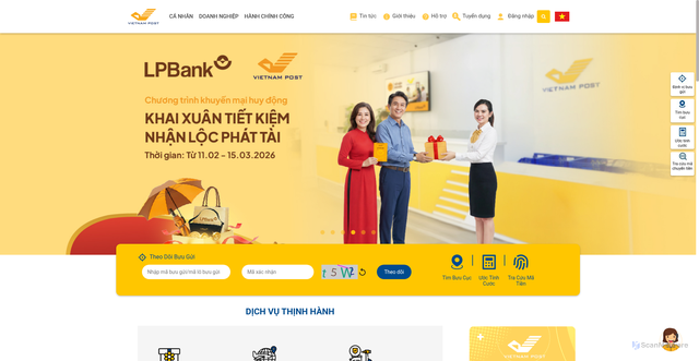 Security scan screenshot of https://vnpost.vn