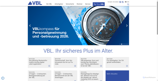 Security scan screenshot of http://www.vbl.de