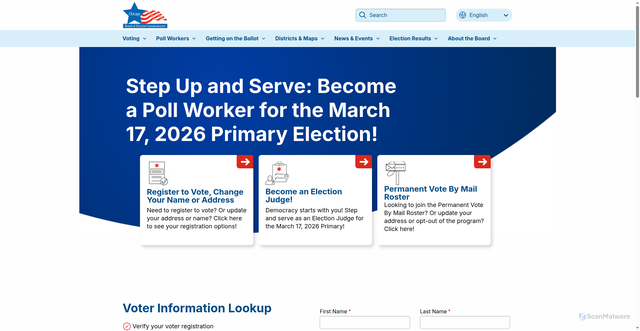 Security scan screenshot of https://chicagoelections.gov/
