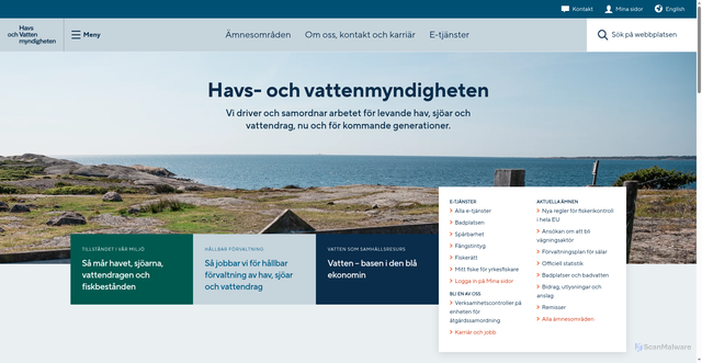 Security scan screenshot of https://www.havochvatten.se