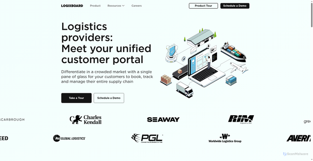 Security scan screenshot of https://logixboard.com