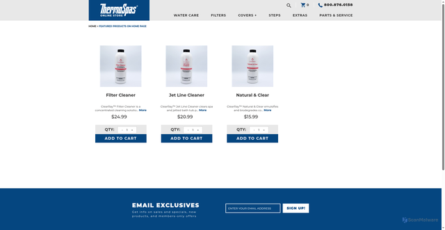 Security scan screenshot of https://online.thermospas.com/category-s/41.htm