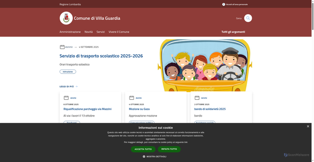 Security scan screenshot of https://www.comune.villaguardia.co.it/it