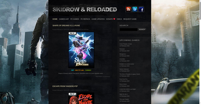 Security scan screenshot of https://www.skidrowreloaded.com