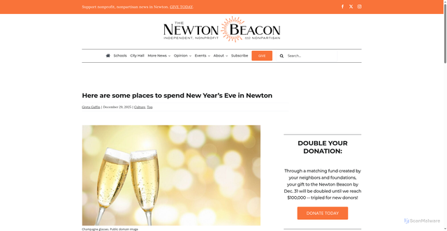 Security scan screenshot of https://www.newtonbeacon.org/here-are-some-places-to-spend-new-years-eve-in-newton/
