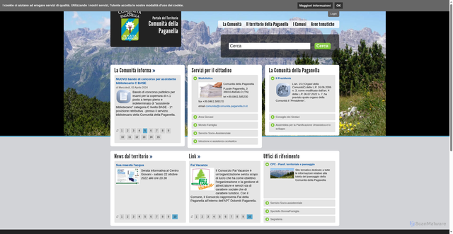 Security scan screenshot of https://www.comunita.paganella.tn.it