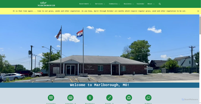 Security scan screenshot of https://marlboroughmo.gov/
