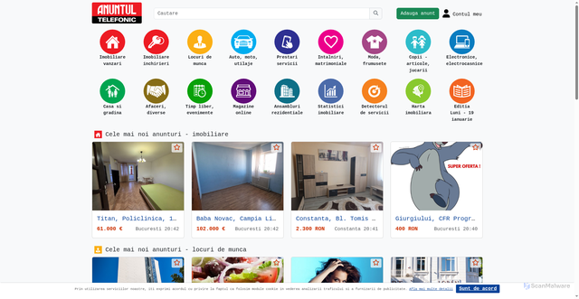 Security scan screenshot of https://anuntul.ro
