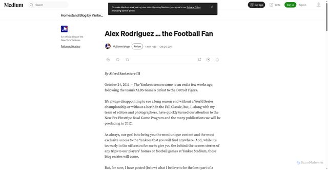 Security scan screenshot of https://yankees.mlblogs.com/alex-rodriguez-the-football-fan-e03062160cb1