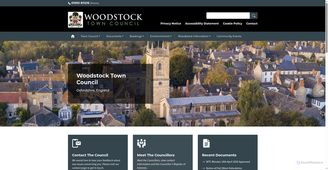 Security scan screenshot of https://woodstock-tc.gov.uk/