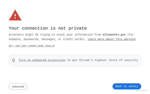 Security scan screenshot of http://altamontks.gov/