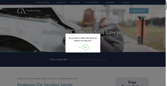 Security scan screenshot of https://www.goodmanacker.com/muskegon-car-accidentl-lawyer/