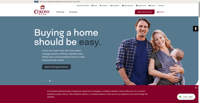 Security scan screenshot of https://colony.bank/