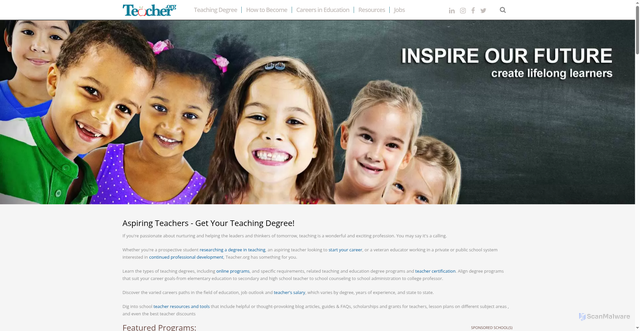 Security scan screenshot of https://www.teacher.org/