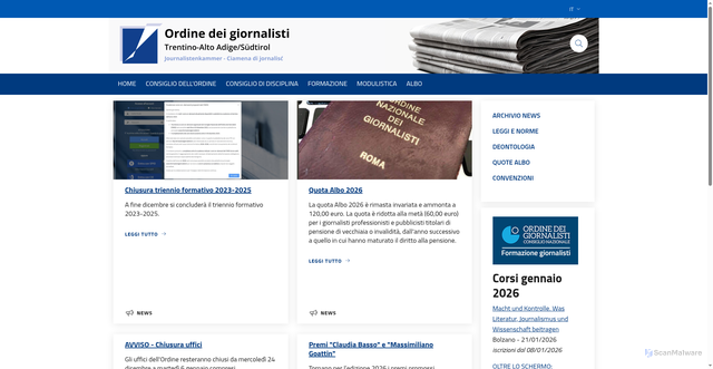 Security scan screenshot of https://www.odgtaa.it/