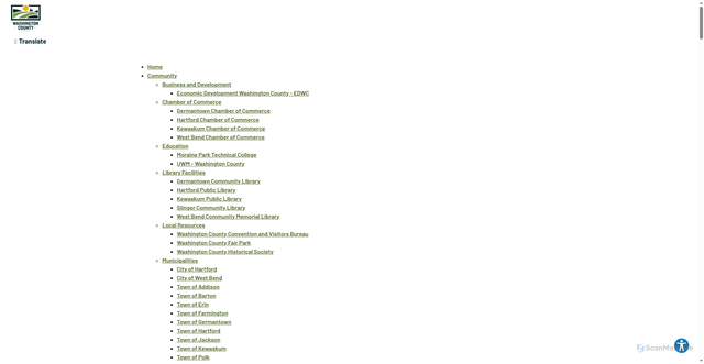 Security scan screenshot of https://www.washcowisco.gov/departments/county_executive