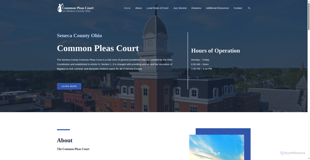 Security scan screenshot of https://senecaohcourts.gov/