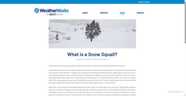 Security scan screenshot of https://weatherworksinc.com/news/what-is-a-snow-squall