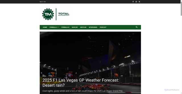 Security scan screenshot of https://www.total-motorsport.com/2025-f1-las-vegas-gp-weather-forecast/