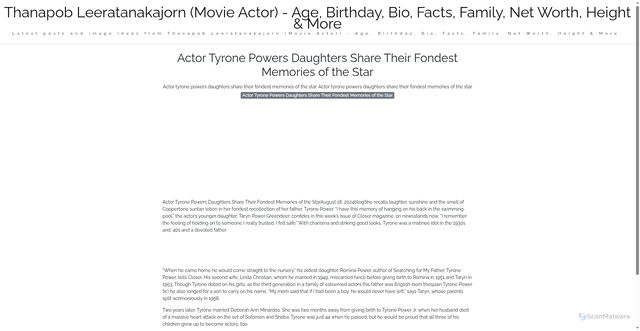 Security scan screenshot of https://nusaglobalmedia-dp2t8grwtfvf.edgeone.app/actor-tyrone-powers-daughters-share-their-fondest-memories-of-the-star.html