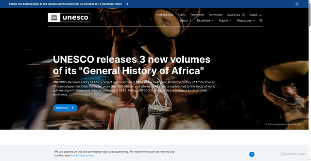 Security scan screenshot of https://www.unesco.org/en