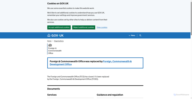 Security scan screenshot of https://www.gov.uk/government/organisations/foreign-commonwealth-office