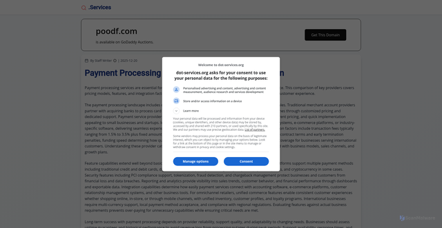 Security scan screenshot of https://poodf.com