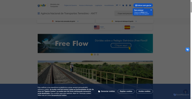 Security scan screenshot of https://www.gov.br/antt/pt-br