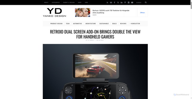 Security scan screenshot of https://www.yankodesign.com/2025/06/10/retroid-dual-screen-add-on-brings-double-the-view-for-handheld-gamers/