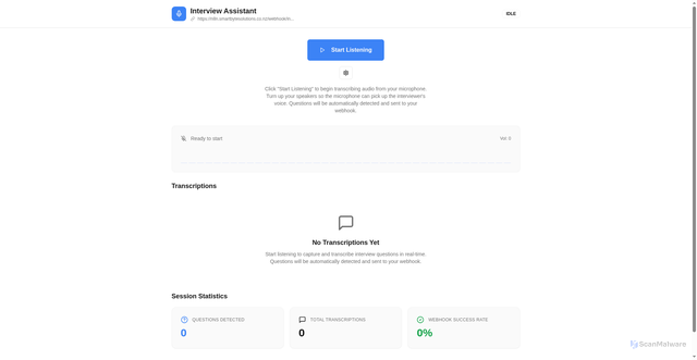 Security scan screenshot of https://interviewaudiocapture.pages.dev/