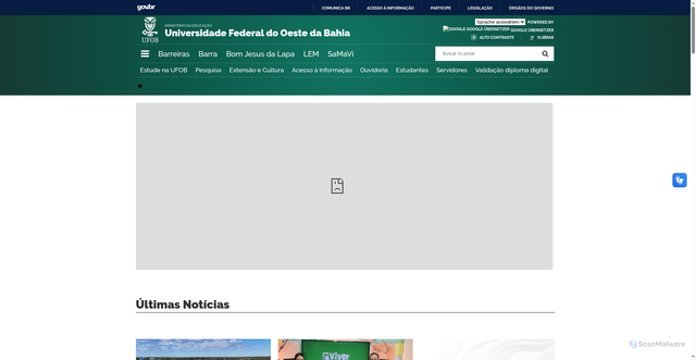 Security scan screenshot of https://www.ufob.edu.br