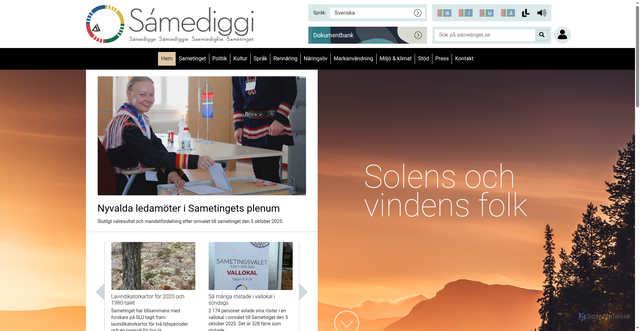 Security scan screenshot of https://sametinget.se/