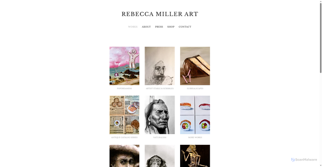 Security scan screenshot of http://www.rebeccamillerart.com/