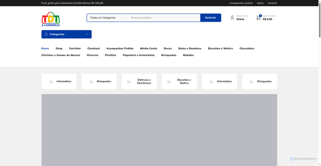 Security scan screenshot of https://temdetudoecommerce.com/