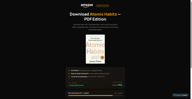 Security scan screenshot of http://amazon-library-support.netlify.app/