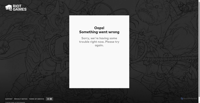 Security scan screenshot of https://authenticate.riotgames.com/