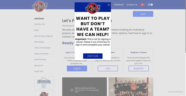 Security scan screenshot of https://www.letsplaysoccer.com/jenison